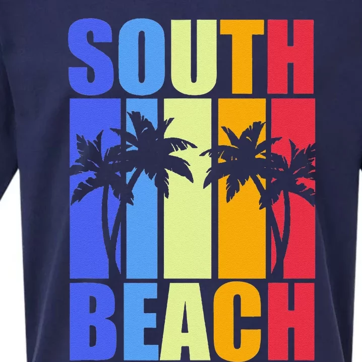 Miami Beach Florida Souvenir Colourful South Beach Sueded Cloud Jersey T-Shirt