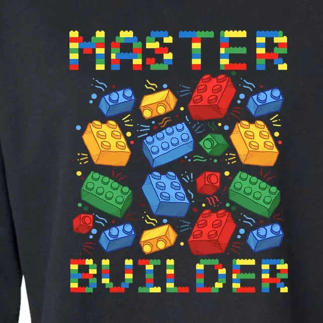 Master Builder Funny Building Blocks Gift Cropped Pullover Crew