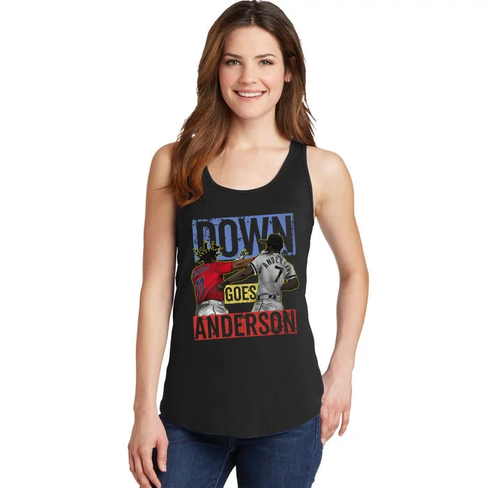 Meme Baseball Funny Down Goes Anderson Ladies Essential Tank