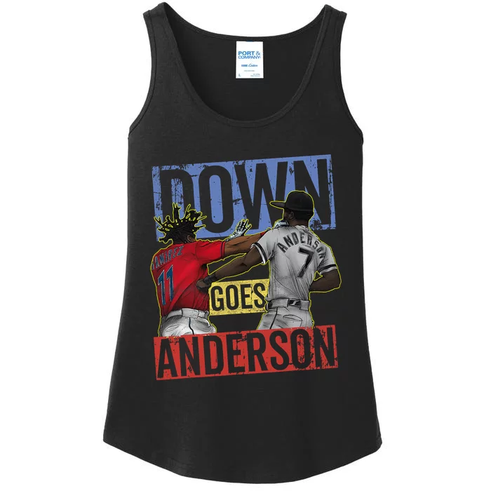 Meme Baseball Funny Down Goes Anderson Ladies Essential Tank