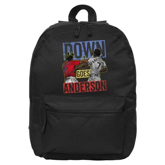 Meme Baseball Funny Down Goes Anderson 16 in Basic Backpack