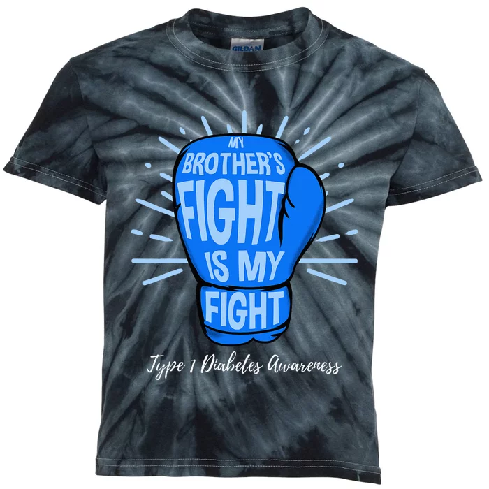 My Brothers Fight Is My Fight Type 1 Diabetes Awareness Kids Tie-Dye T-Shirt