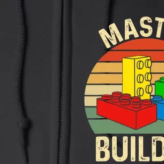 Master Builder Funny Building Blocks Toys Full Zip Hoodie