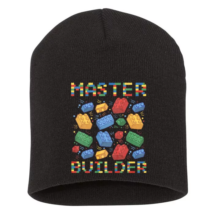 Master Builder Funny Building Blocks Gifts Short Acrylic Beanie