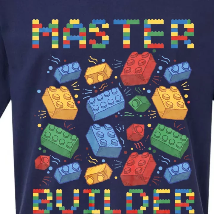 Master Builder Funny Building Blocks Gifts Sueded Cloud Jersey T-Shirt