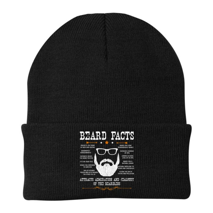 Mens Beard Facts Beard Lover Knit Cap Winter Beanie