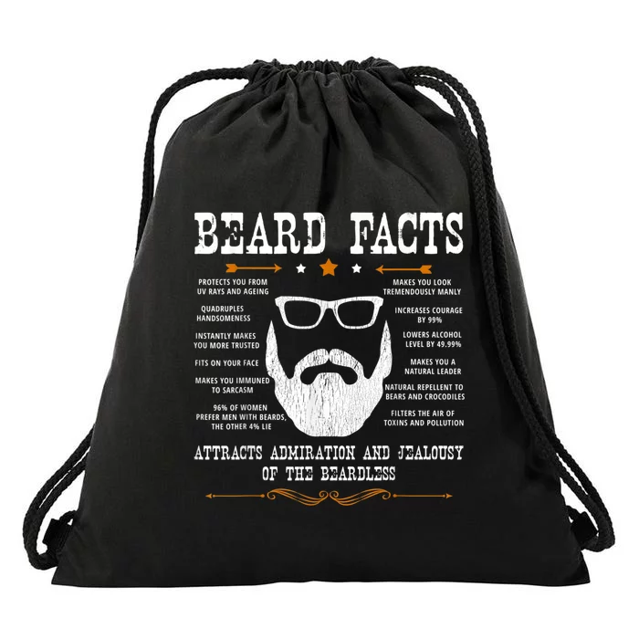 Mens Beard Facts Beard Lover Drawstring Bag