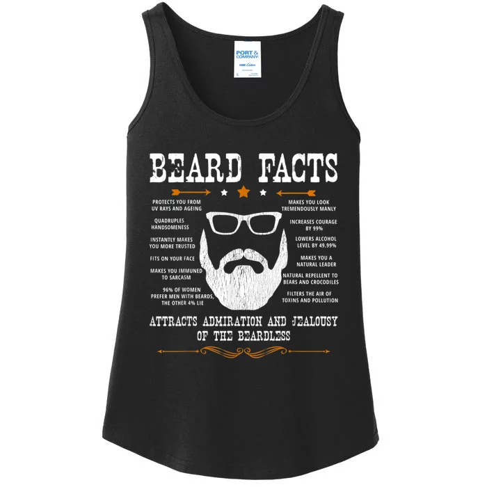 Mens Beard Facts Beard Lover Ladies Essential Tank