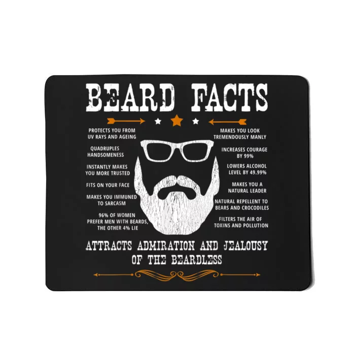 Mens Beard Facts Beard Lover Mousepad