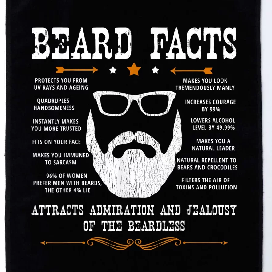 Mens Beard Facts Beard Lover Platinum Collection Golf Towel