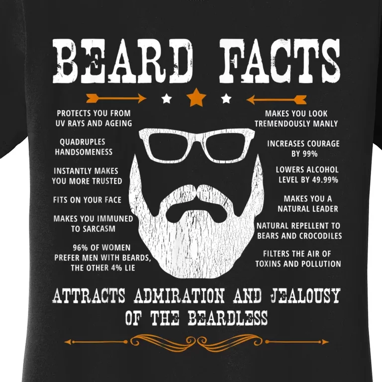 Mens Beard Facts Beard Lover Women's T-Shirt