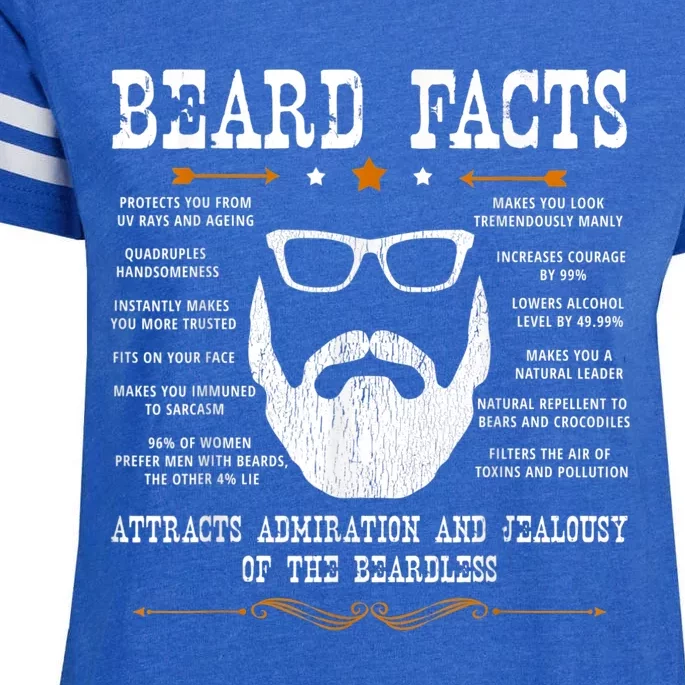 Mens Beard Facts Beard Lover Enza Ladies Jersey Football T-Shirt