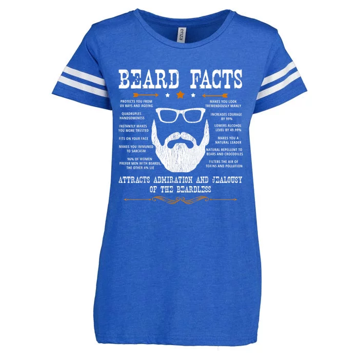 Mens Beard Facts Beard Lover Enza Ladies Jersey Football T-Shirt