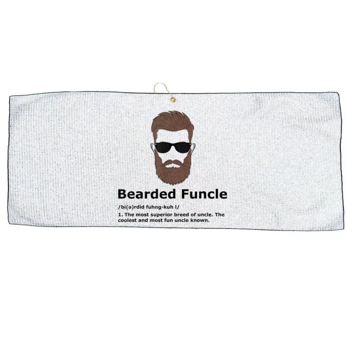 Mens Bearded Funcle Funny Uncle Definition Large Microfiber Waffle Golf Towel