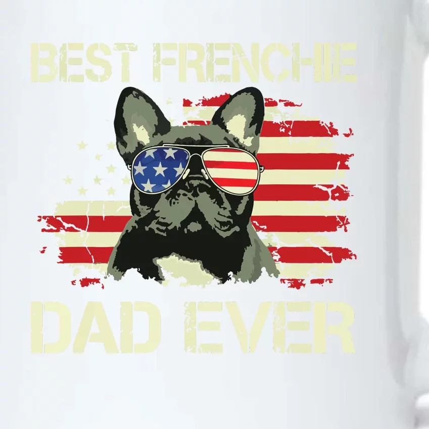 Men Best Frenchie Dad Ever Bulldog American Flag Gift Black Color Changing Mug