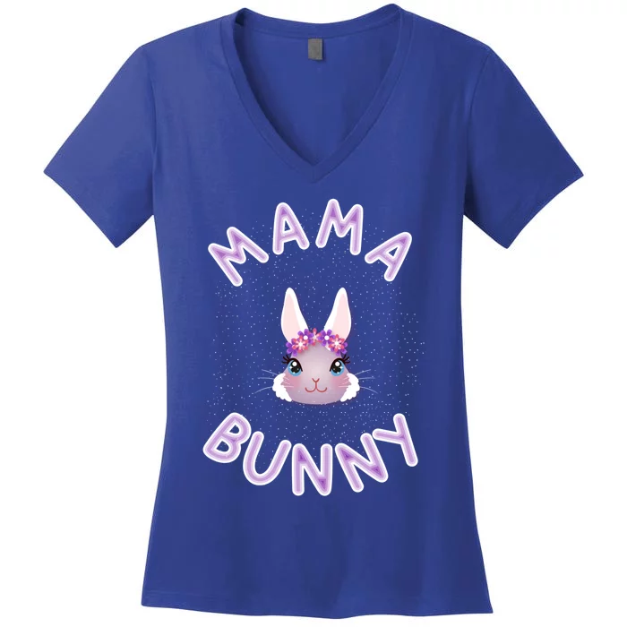 Mama Bunny Funny Easter Rabbit Bunny Lover Cool Gift Women's V-Neck T-Shirt