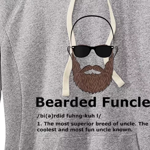 Mens Bearded Funcle Funny Bald Uncle Definition Women's Fleece Hoodie