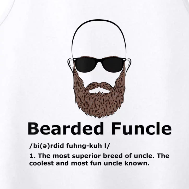 Mens Bearded Funcle Funny Bald Uncle Definition Performance Tank