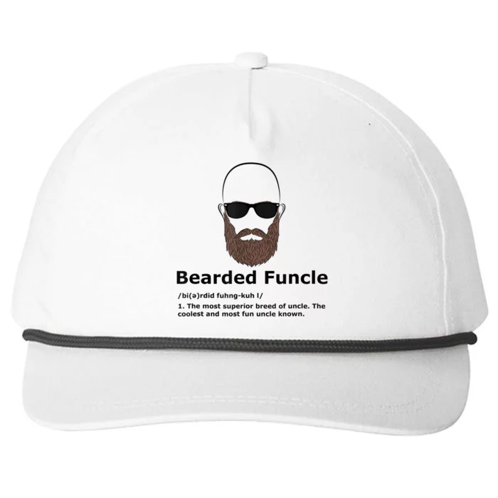 Mens Bearded Funcle Funny Bald Uncle Definition Snapback Five-Panel Rope Hat