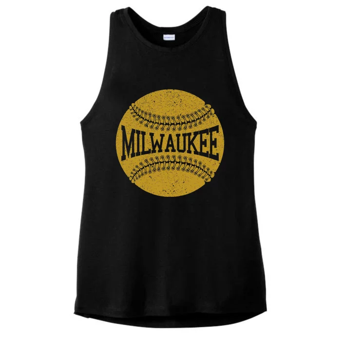 Milwaukee Baseball Fan Ladies Tri-Blend Wicking Tank