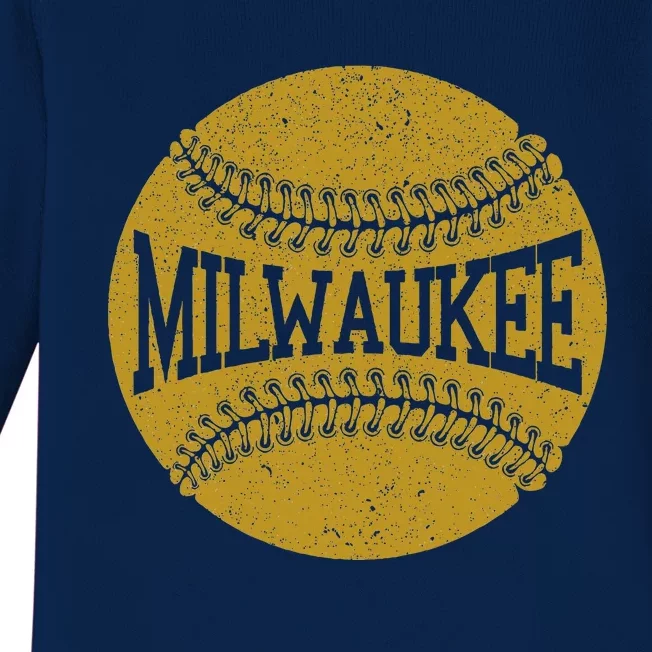 Milwaukee Baseball Fan Baby Long Sleeve Bodysuit