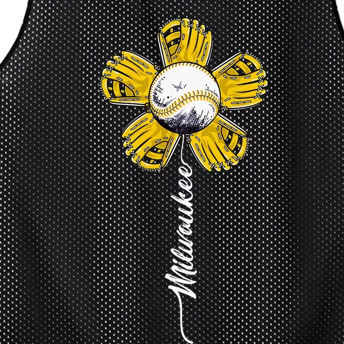 Milwaukee Baseball Flower Mesh Reversible Basketball Jersey Tank