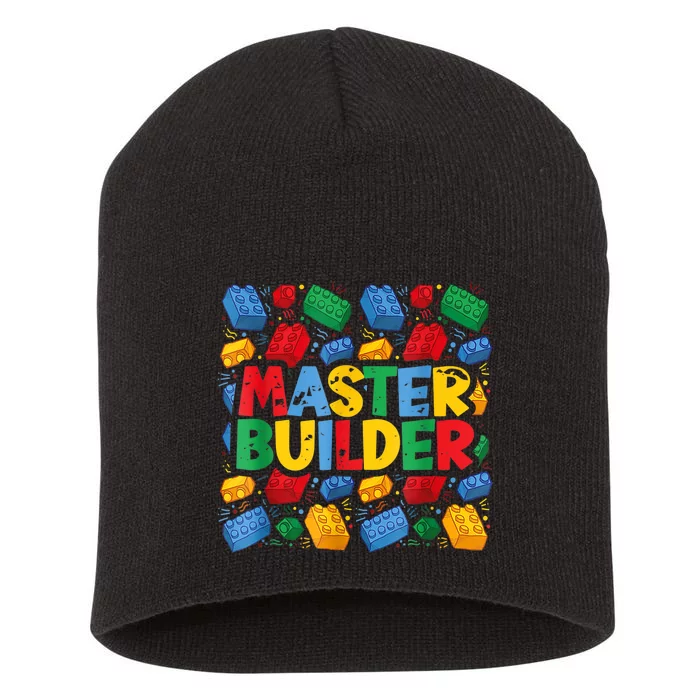 Master Builder Funny Building Block Tees For Boy Men Short Acrylic Beanie