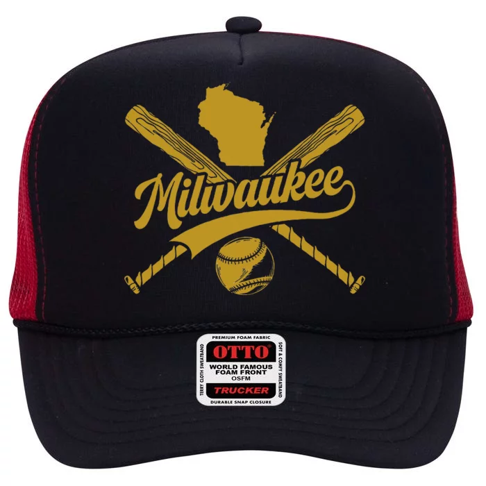 Milwaukee Baseball Fan High Crown Mesh Trucker Hat