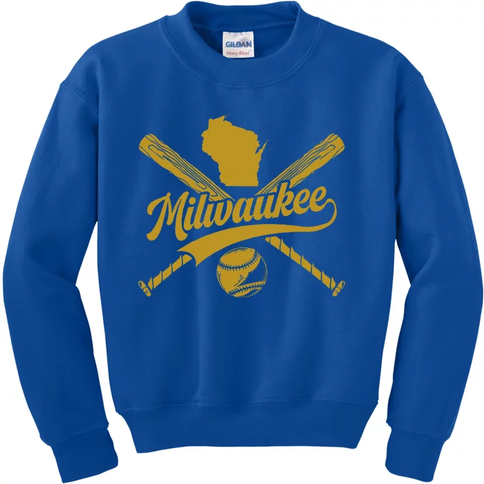 Milwaukee Baseball Fan Kids Sweatshirt