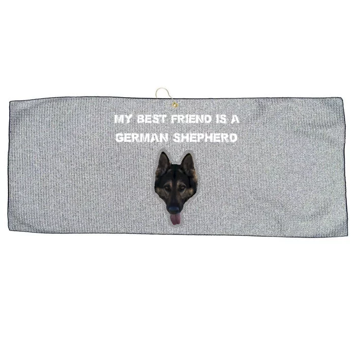 My Best Friend Is A Ger Shepherd Gift Large Microfiber Waffle Golf Towel