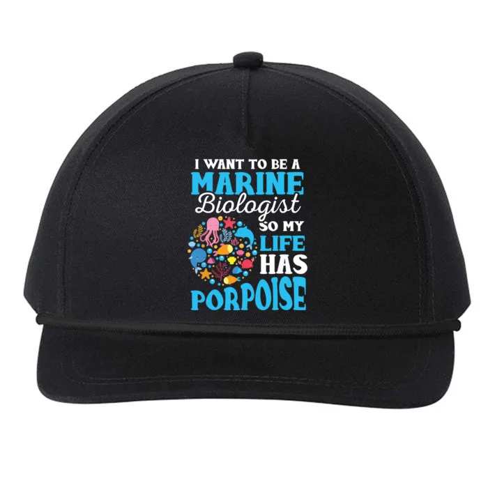 Marine Biology Future Marine Biologist Gift Saying Snapback Five-Panel Rope Hat