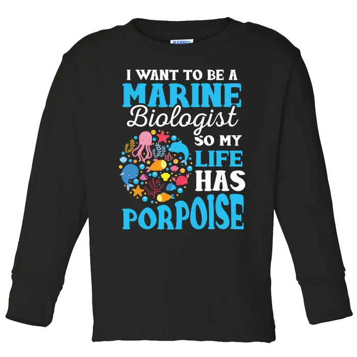 Marine Biology Future Marine Biologist Gift Saying Toddler Long Sleeve Shirt