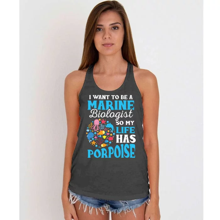 Marine Biology Future Marine Biologist Gift Saying Women's Knotted Racerback Tank