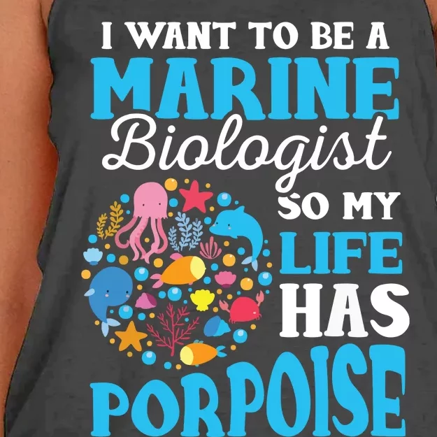 Marine Biology Future Marine Biologist Gift Saying Women's Knotted Racerback Tank