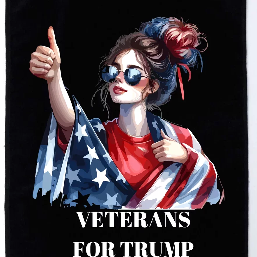 Messy Bun For Trump Patriotic Female Veterans For Trump Graphic Patriotic Usa Platinum Collection Golf Towel