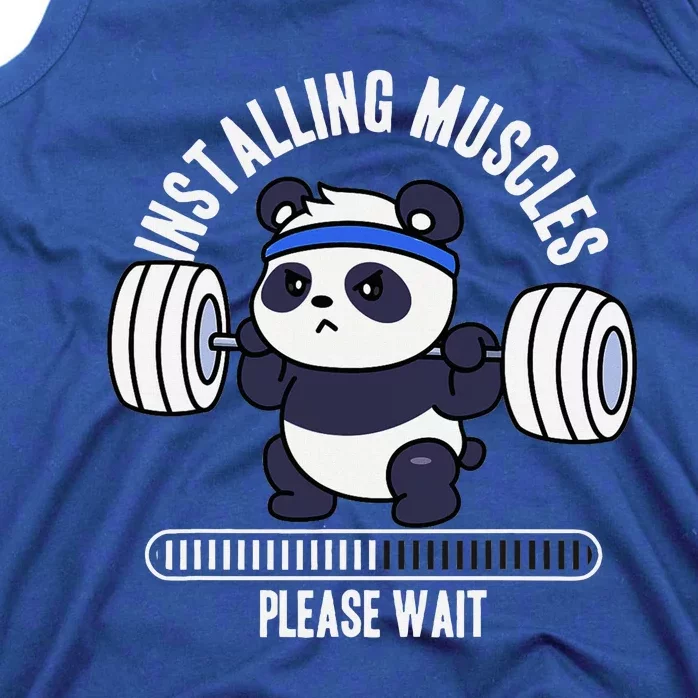 Muscle Building Fitness Panda Weight Lifting Barbell Workout Tank Top