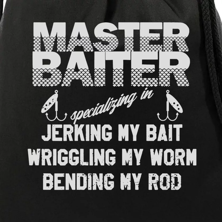 Master Baiter Funny Fishermans Skills List Drawstring Bag