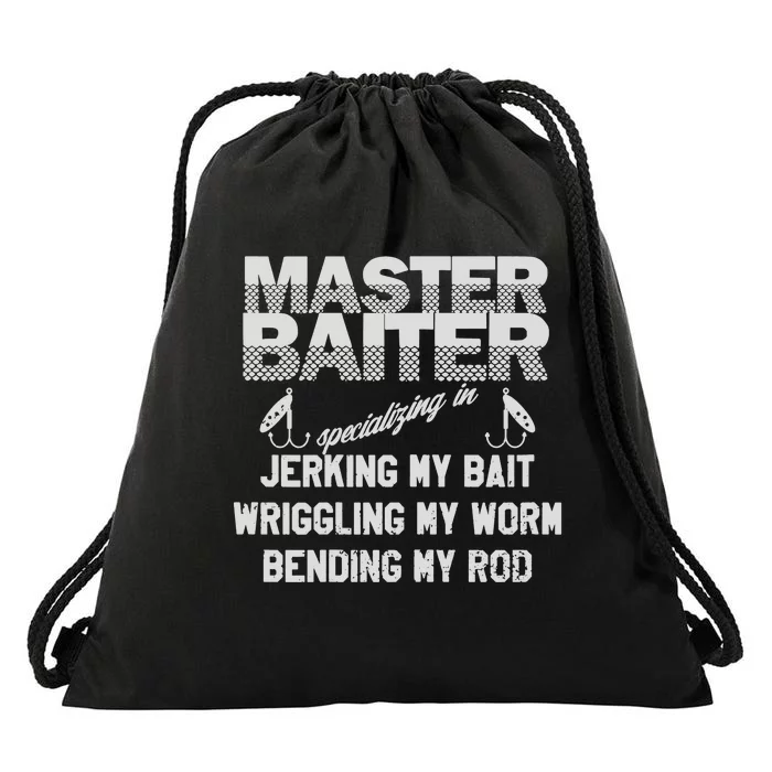 Master Baiter Funny Fishermans Skills List Drawstring Bag