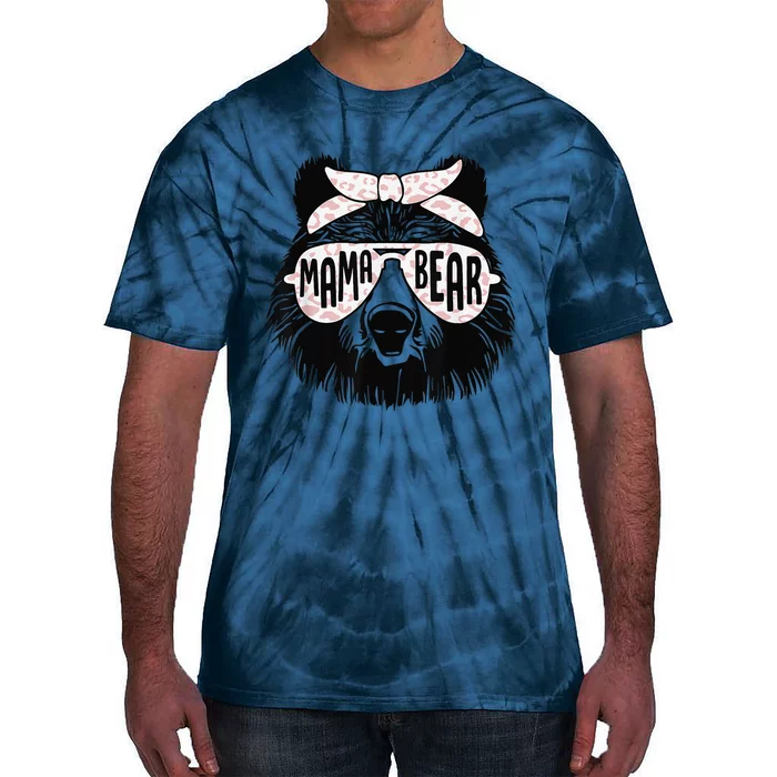 Mama Bear Face Sunglasses Mother Mother's Day Gift Tie-Dye T-Shirt