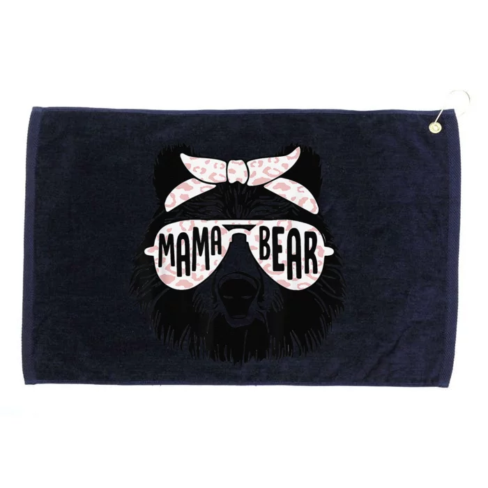 Mama Bear Face Sunglasses Mother Mother's Day Gift Grommeted Golf Towel