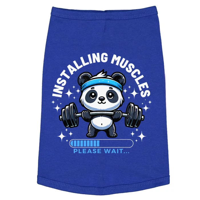 Muscle Building Fitness Panda Weight Lifting Barbell Workout Doggie Tank