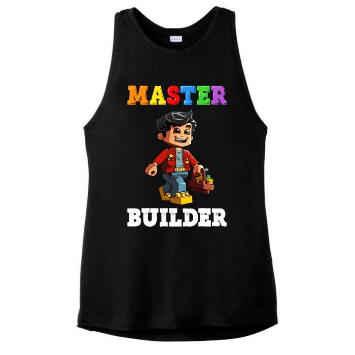 Master Builder Funny Block Brick Building Toys Boy Ladies Tri-Blend Wicking Tank