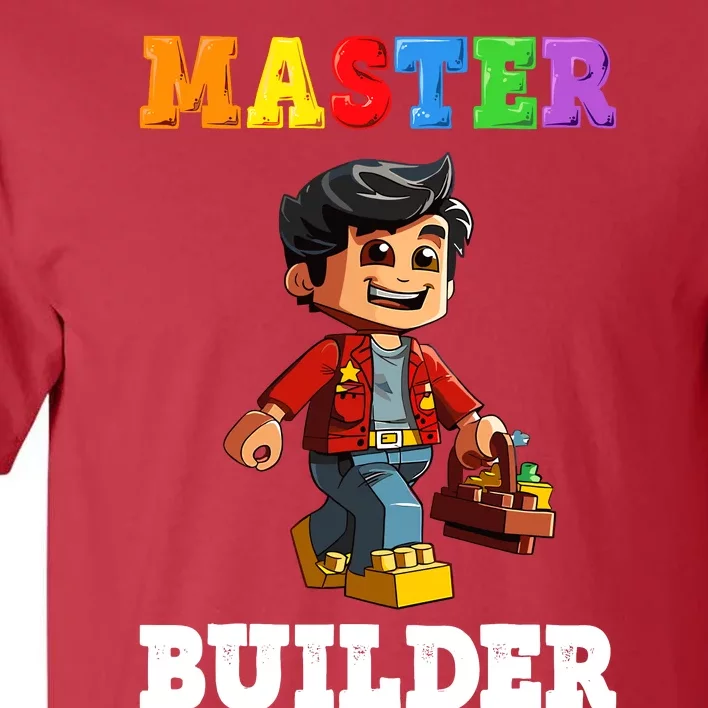 Master Builder Funny Block Brick Building Toys Boy Tall T-Shirt