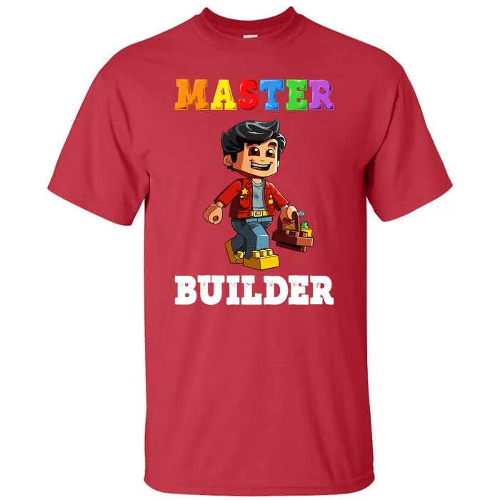 Master Builder Funny Block Brick Building Toys Boy Tall T-Shirt