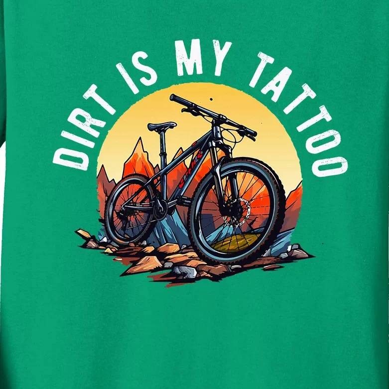 Mountain Bike Funny Mtb Biking Lover Kids Long Sleeve Shirt