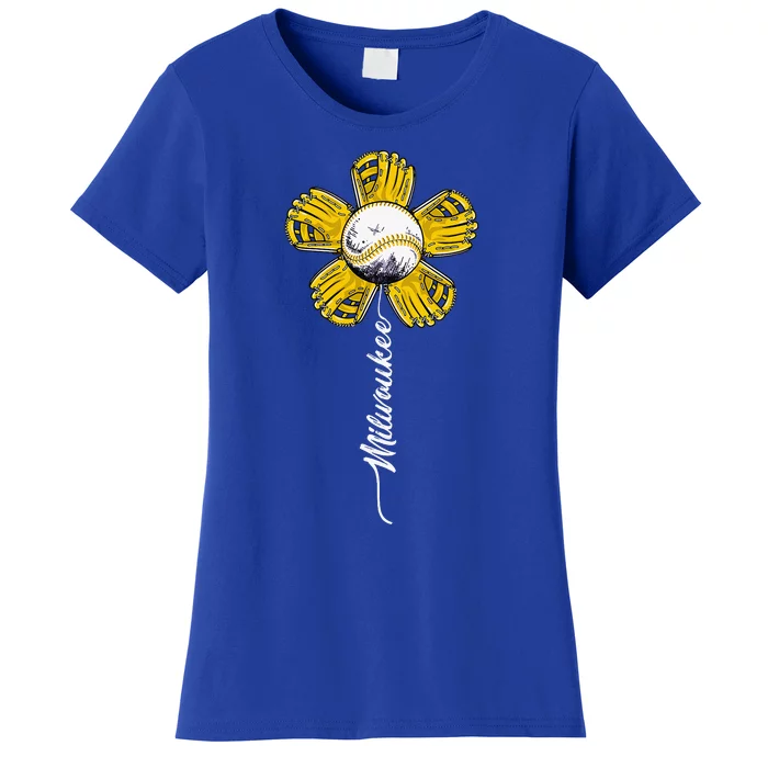 Milwaukee Baseball Flower Baseball Fans Women's T-Shirt