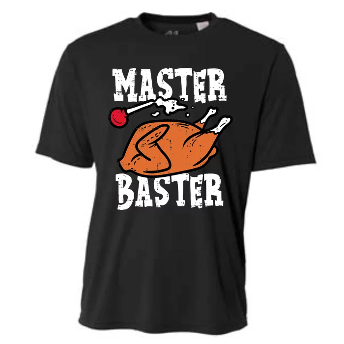 Master Baster Funny Turkey Print Happy Thanksgiving Day Cooling Performance Crew T-Shirt