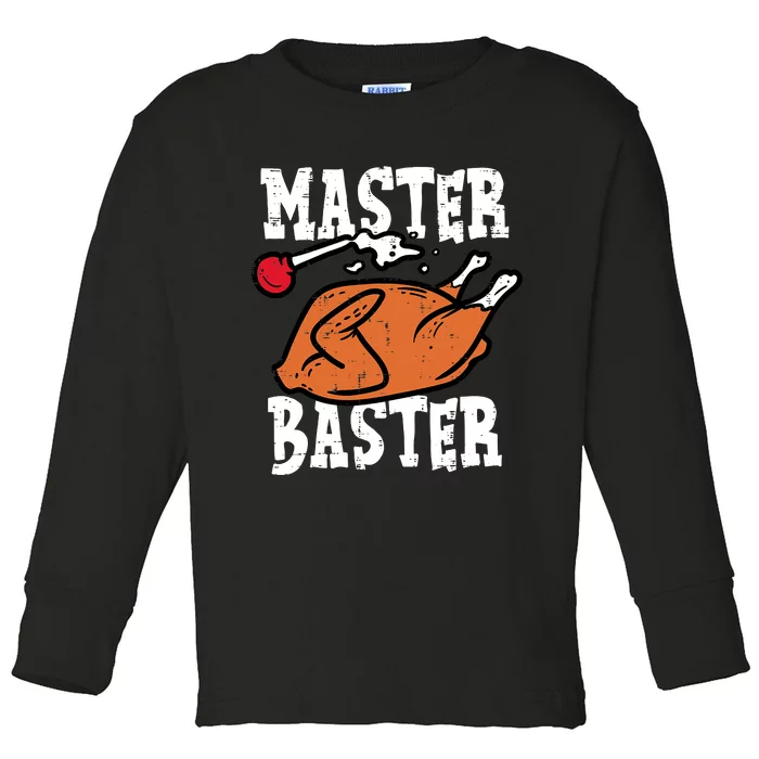 Master Baster Funny Turkey Print Happy Thanksgiving Day Toddler Long Sleeve Shirt