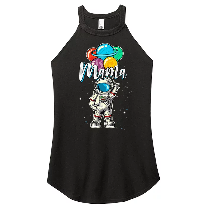 Mama Birthday Funny Astronaut in Space Gifts Lover Women’s Perfect Tri Rocker Tank