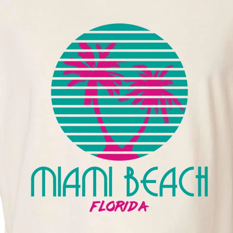 Miami Beach Florida Meaningful Gift Cool Gift Fl Retro Garment-Dyed Women's Muscle Tee